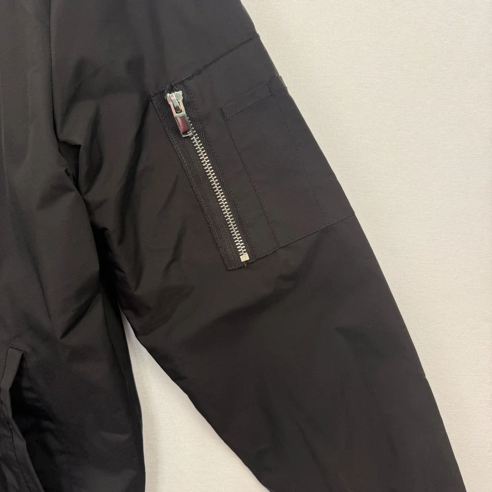 Men's Black Bomber Jacket Lightweight Zip Up Casual Outdoor Coat size‎ Large